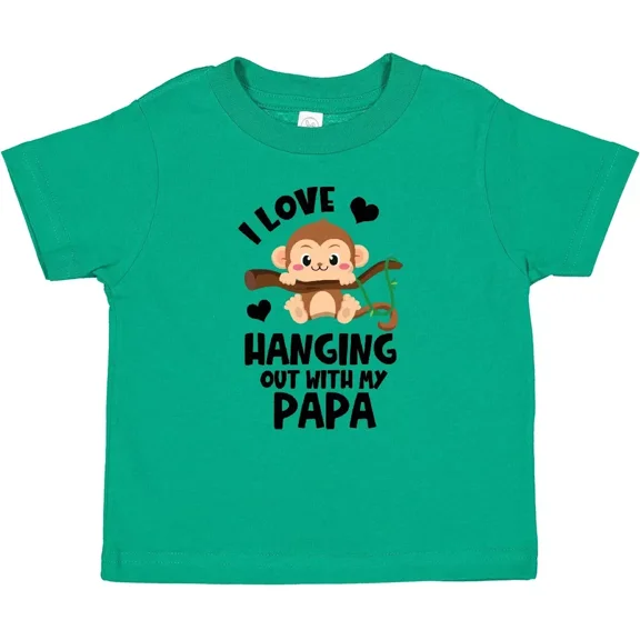 Bella Canvas Monkey I Love Hanging Out With My Papa Baby Toddler Shirt Dad Adorable Jmg Toddler Shirt