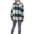 thumbnail image 4 of Women Oversized Plaid Button Down Shirt Shacket Jacket Long Sleeve Casual Fall Outwear with Pockets, 4 of 6
