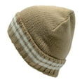 thumbnail image 2 of Empire Cove Winter Knit Striped Beanie - Camel, 2 of 4