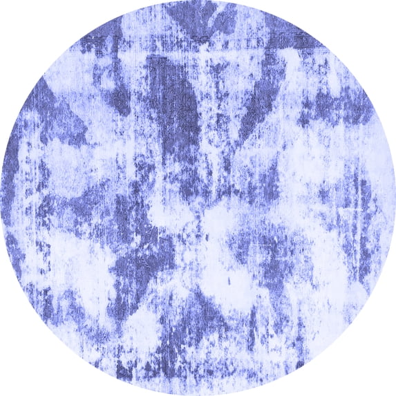Ahgly Company Indoor Round Abstract Blue Modern Area Rugs, 5' Round