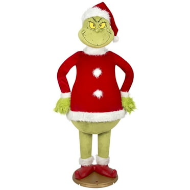 Christmas Animated Grinch Santa Indoor Covered Outdoor Décor 68.89 in x 26.77 in x 22.83 in 15.8 lb