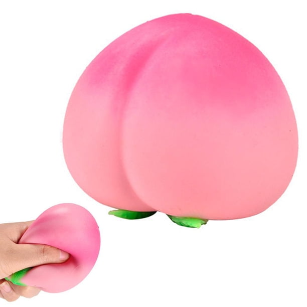 Cute Peach Squishes Stress Balls, Fruit Anxiety Relief Toy, Soft Squeeze Decompression Dough for Adults, Simulation Food Squishies Bun