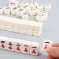 thumbnail image 4 of Juegos de Mahjong tradicionales chinos de 20mm con 2 dados 4 estantes y Estuche de transporte Mini juego de Mahjong de viaje juego de fichas de Mahjong 146 fichas, 4 of 9