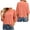 Orange-dressy tops for women, variant on AnuYalue 3/4 Length Sleeve Womens Tops with Scalloped Hem Dressy Casual Crewneck Cropped T Shirts Solid Color Blouses