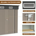 thumbnail image 3 of Segmart Outdoor Storage Shed, 6x4 FT Galvanized Steel Metal Bike Shed with Lockable Door, Waterproof Outdoor Garden Storage Tools Shed with Apex Roof, for Garden, Backyard, Brown, 3 of 8