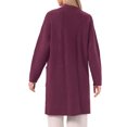 thumbnail image 3 of INSPIRE CHIC Long Cardigan Sweater for Women's Open Front Long Sleeve Casual Knit Cardigans Duster with Pockets XS Red, 3 of 6