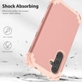 thumbnail image 4 of Dteck Case for Samsung Galaxy S24 FE,Three Layer Heavy Duty Shockproof Hybrid Hard Plastic Bumper Soft Silicone Rubber Drop Protective Cover Case for Galaxy S24 FE ,Rosegold, 4 of 5