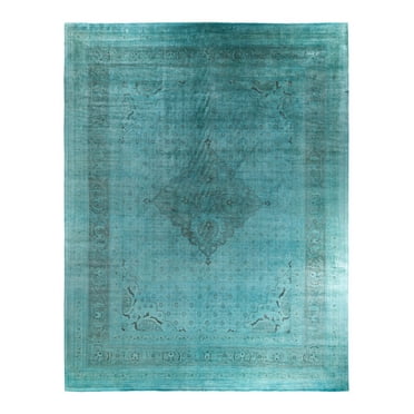 Solo Rugs Overdyed, One-of-a-Kind Hand-Knotted Area Rug - Blue, 12' 2" x 15' 1"