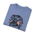 thumbnail image 3 of Messy Mom Bun Red White and Blue Shirt, America Comfort Colors Tee, 3 of 4