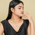thumbnail image 4 of JeenMata Multiple 3 pcs Sleek Minimalist Pendant and Layered Chain Set in Yellow Gold Plated, 4 of 6