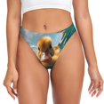 thumbnail image 1 of Honeii Culottes String Imprimé Canard Nageur pour Femmes Tangas Taille Basse Aguichant TP-4TG-Small, 1 of 6