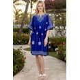 thumbnail image 4 of HAPPY BAY Women's Summer Loungewear Solid Casual Relaxed Caftan Knee Length Cover Up Dresses for Women 2X-3X Royal, Embroidery, 4 of 4