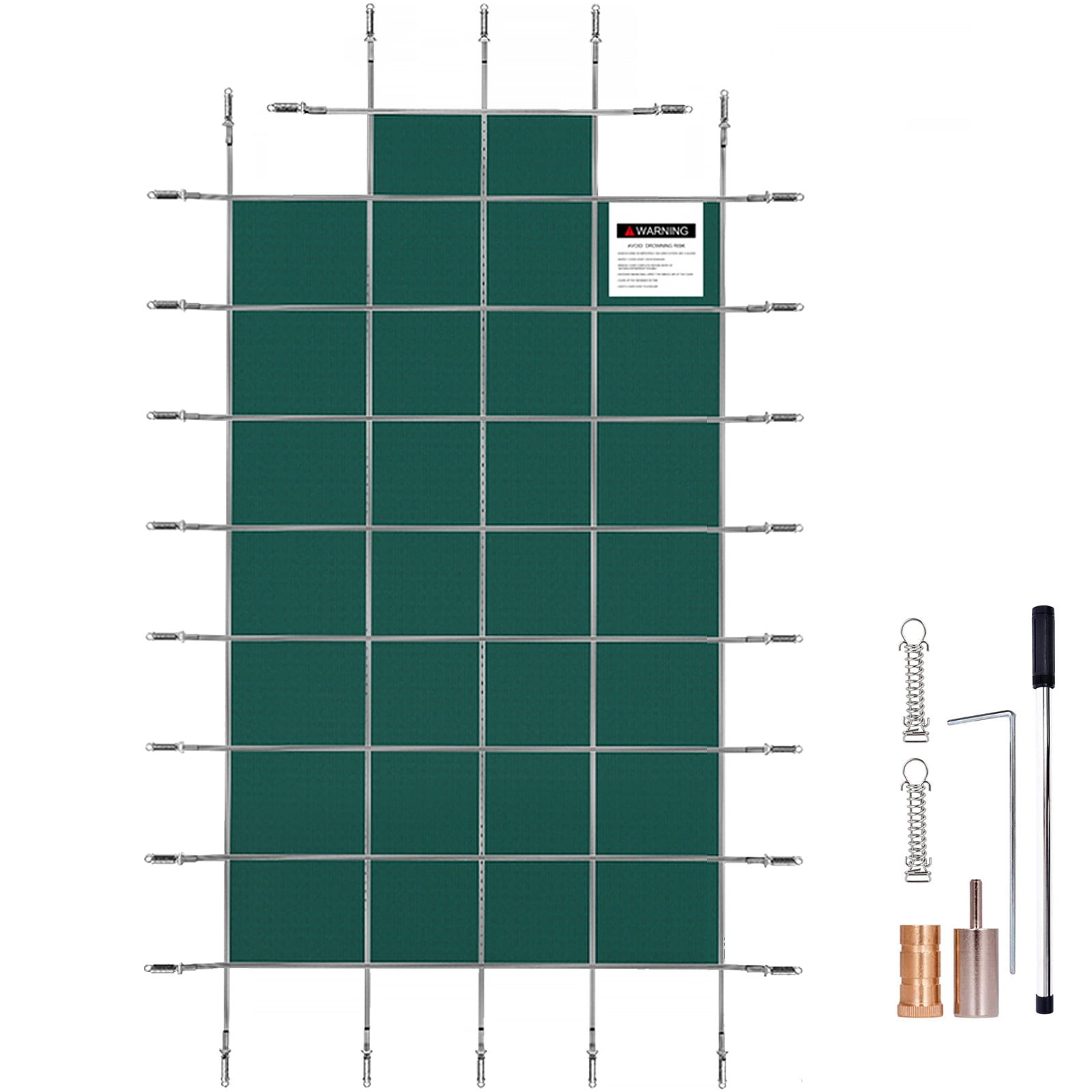 KFFKFF Rectangular Safety Pool Cover Green Step Section 4X8 FT Winter Outdoor