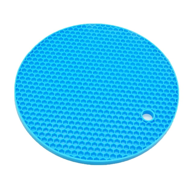 Yuarrent Estera resistente antideslizante de goma, mantel colorido, mantel individual, soporte para olla, estera de silicona para Mostrada azul