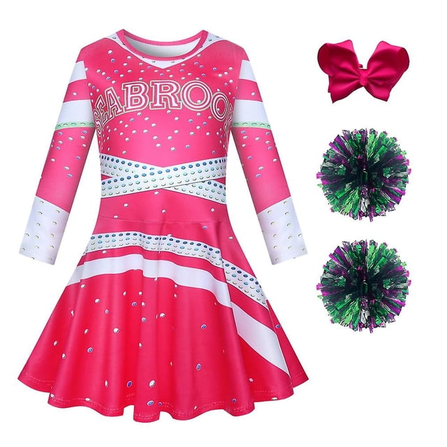 Zombies 3 Zombie disfraz de escuela secundaria, vestido de porristas para niños, faldas superiores para niñas pequeñas, monos de carnaval y Halloween