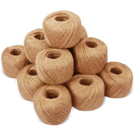 FanShowNatural Jute Twine Rope, Long Brown Twine Rope for Crafts, Gift ...