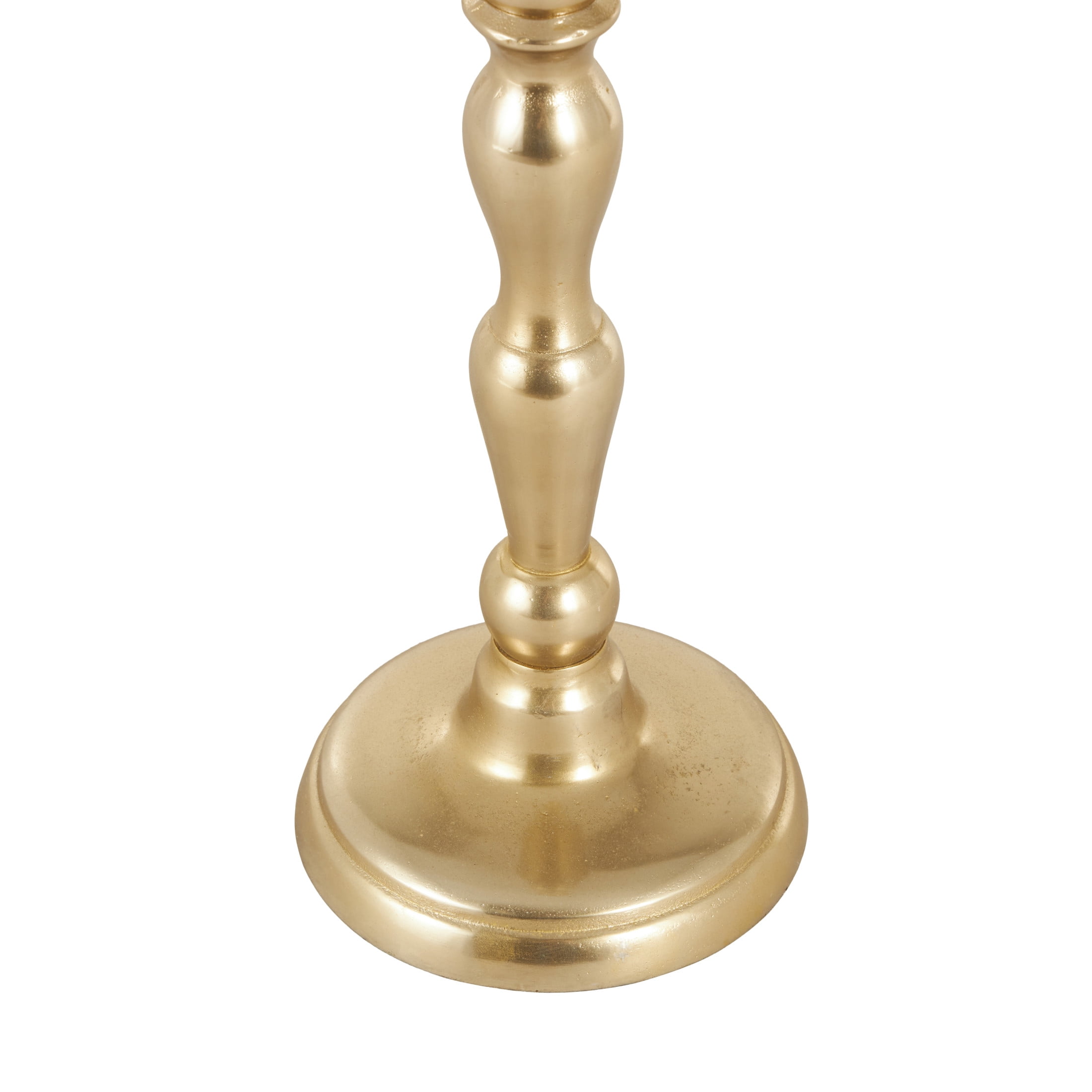 DecMode Brass Aluminum Metal Floor Candle Holder