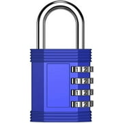 Combination Lock, 4 Digit Outdoor Waterproof Padlock for School Gym Locker, Fence, Gate, Toolbox (Blue)