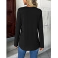 thumbnail image 6 of Zeagoo Women's Shirts Dressy Casual Long Sleeve Tops V Neck Floral Blouses Business Work Tee Tshirts, 6 of 7