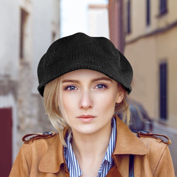 ELAYARD 1Pc Stylish Black Octagonal Sun Hat Perfect for Outdoor Camping and Fishing