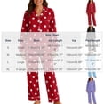 thumbnail image 3 of Blmnix Sleepwear Sets Womens Sleepwear Bamboo Pajamas Button Up Pajamas Pajamas Straight-Leg Long Sleeve Red Collared Full Summer Pajamas for Women,M, 3 of 6