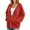 Red, variant on BXJX Womens Hoodies with Zipper, Casual Drawstring Comfortable Long Sleeve Jackets with Pockets Navy Size S-2XL