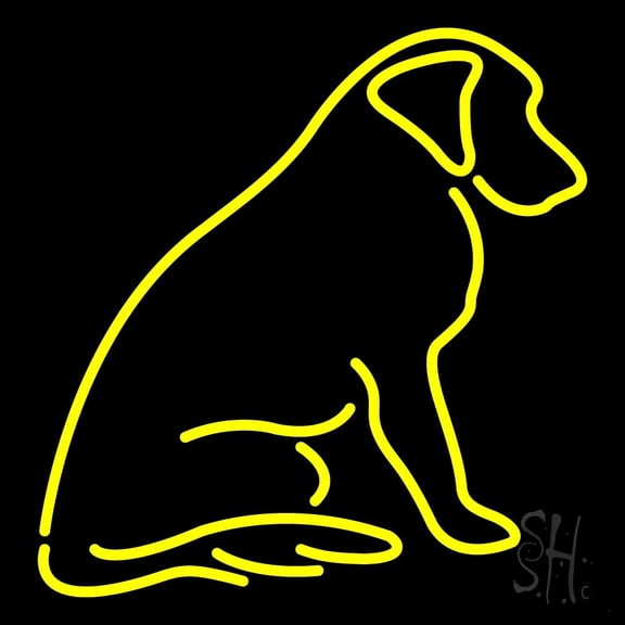 Dog With Logo LED Neon Sign 24" Tall x 24" Wide - inches Black Square Cut Acrylic Backing, with Dimmer - Premium built indoor Sign for Club, Home décor, Event, Workshop, Storefront.