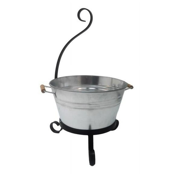 Galvanized Steel Planter with Iron Stand