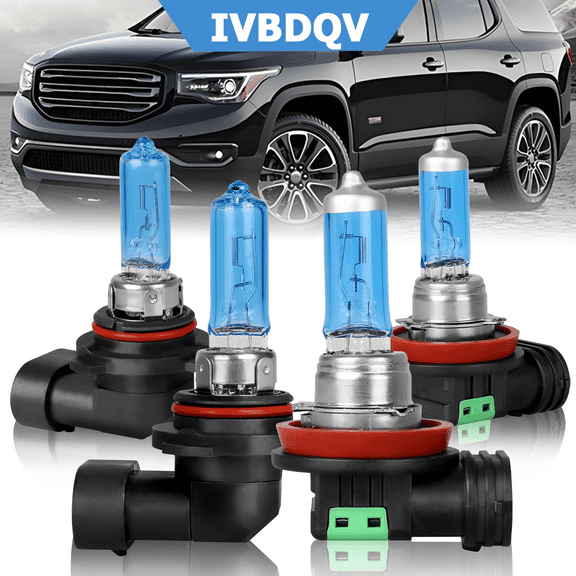 For 2013 2014 2015 2016 2017 2018 GMC Acadia Halogen Headlight Bulb High/Low Beam Fog Light Kit 4Pcs
