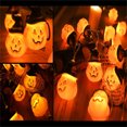 thumbnail image 2 of Matoen Halloween Pumpkin String Lights, Plug Power 9.84 Ft Halloween String Lights with 20 LEDs Jack O Lantern Pumpkin Lights Orange Halloween Lights for Indoor Outdoor Party Halloween Decor, 2 of 9