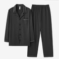 thumbnail image 4 of LWFFDAW Mens Pajamas Set Lightweight Long Sleeve Button Down Sleepwear Collar Pajamas Loose Comfy Loungewear Soft Pjs Set, 4 of 5