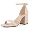 thumbnail image 1 of Sandalias de tacón IDIFU Nude Nubuck para mujer 8 cm Tacón talla 5.5, 1 of 6