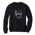 thumbnail image 1 of Tstars Womens Valentine's Day Beautiful Love Cursive Heart Pullover Valentine's Day Cute Gift Idea for Her Wife Women Sweatshirt, 1 of 5