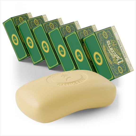 Carolina Castile Bar Soap - 6 pack - Gentle Unscented - Triple Milled 5 oz bars