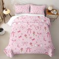 thumbnail image 2 of Erosebridal Girls Bowknot Twin Quilt Set, Pink Spring Butterfly Floral Twin Coverlet Set, 2 Pieces, 2 of 7