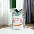 thumbnail image 2 of Happy Cat with Flowers Laundry Basket with Handles 50L Collapsible Laundry Hamper for Bathroom Bedroom Laundry Room, 2 of 7