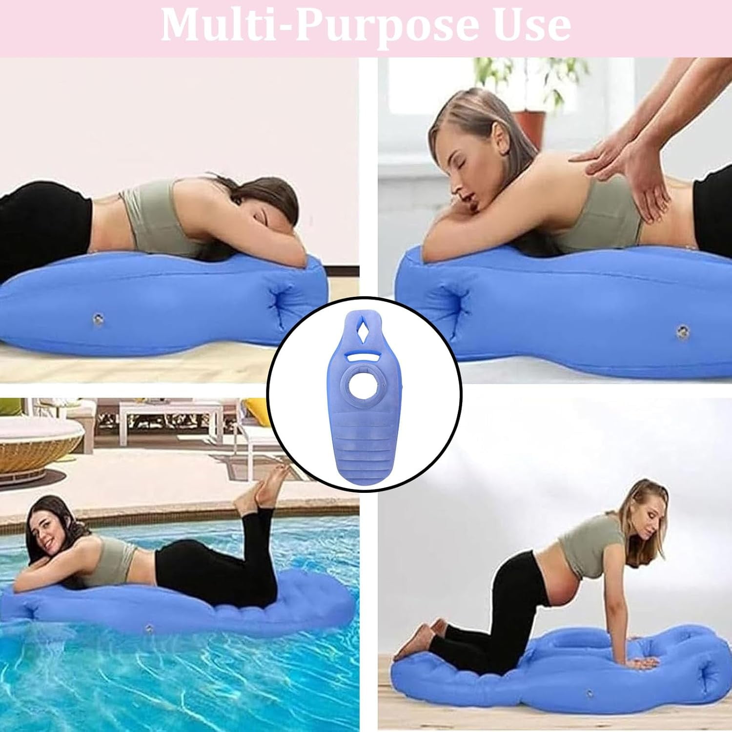 Tummynest Pregnancy Mattress, Inflatable Pregnancy Pillow with Hole, Adjustable Portable Inflatable Pregnancy Pillow, Full Body Maternity Airbed with Hole for Stomach & Side (Pink)
