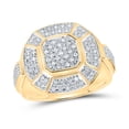 thumbnail image 2 of 10kt Yellow Gold Mens Round Diamond Circle Cluster Ring 1/2 Cttw, 2 of 2