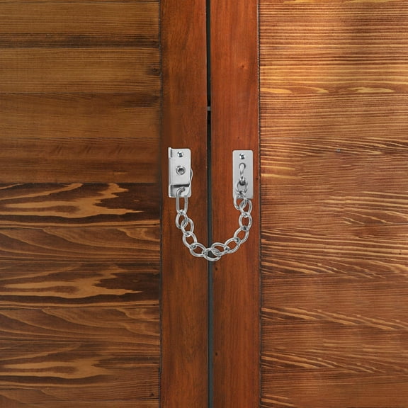 PBPBOX 1Set Silver Stainless Steel Door Chain Lock for Security Front Door Protection 11.9X2X0.07In