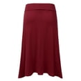 thumbnail image 2 of Doublju Women's High Waist Elastic Soft Flare Flowy Midi Skirt (Plus Size Available), 2 of 4