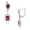 Red, variant on 925 Sterling Silver Rectangular Teardrop Multicolor CZ Drop Dangle Earrings, 1.2"