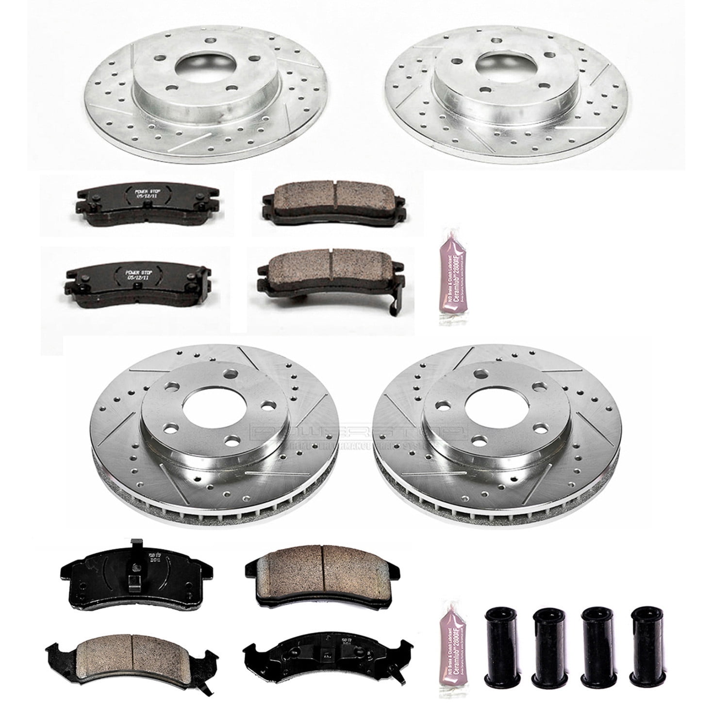 PowerStop Front and Rear Z23 Evolution Sport Carbon-Fiber Ceramic Brake Pad and Drilled & Slotted Rotor Kit Fits: CADILLAC Select Models K2762