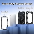 thumbnail image 3 of Funda Resistente a Golpes para Samsung Galaxy Tab A11+, Silicona Anti-caída + Funda Protectora de Capa de PC con Asa Cuadrada Giratoria de 360° y Correa para el Hombro, Negro, para Galaxy Tab A11+, 3 of 8