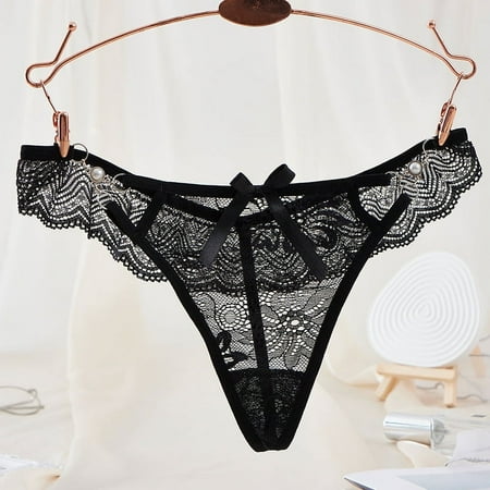 QWZNDZGR Pure Cotton Bottom Sexy Underwear Women Pure Desire Perspective Briefs Sexy Seduction Lace Thong Women
