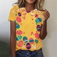 thumbnail image 2 of Xuety Womens Plus Size Easter Tops 2026 Sunner T-Shirt Cute Bunny Graphic Casual Crew Neck Short Sleeve Loose Tunic Tops, 2 of 5