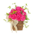 thumbnail image 2 of Ganfancp Guirnalda de Rosas Simulación de Guirnalda de Plantas Colgante de Puerta de Casa Cesta Colgante Decoración Ofertas Flash 1X Corona, 2 of 7