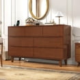 thumbnail image 6 of ChVans 7 Drawer Dresser with Power Outlets, Solid Wood Dresser for Bedroom, Mid-Century Modern Closet Dresser w/ Groove Handle for Living Room Hallway Entryway, 6 of 8