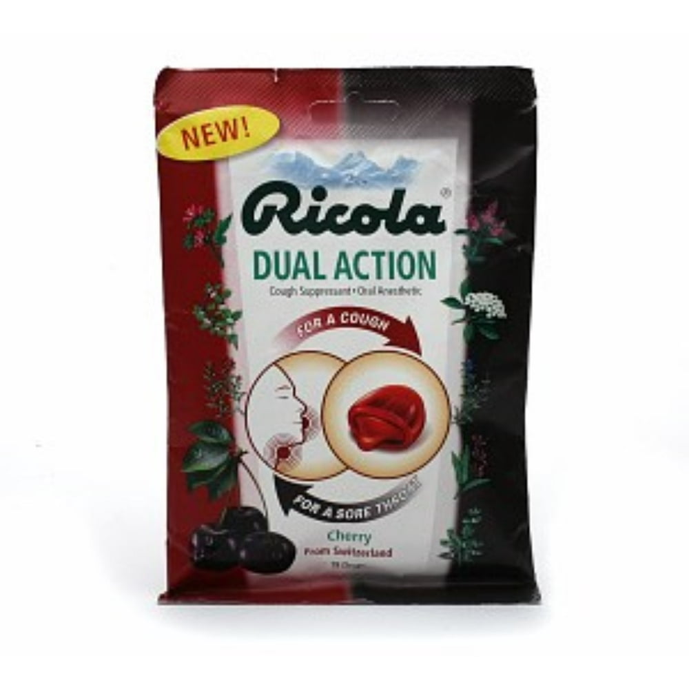 Ricola Dual Action Cough Suppressant Cherry 19 Each (Pack of 2