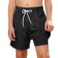 thumbnail image 3 of LIBRCLO Boys Swim Trunks with Compression Liner 11 Years Quick Dry Swimwear Hawaiian Kids 2 in 1 Board Shorts Swimsuits Casual Bathing Suits Summer Beach Shorts Black, 3 of 8