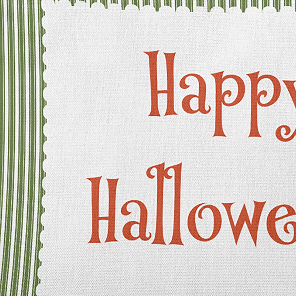16" x 16" Simply Daisy Halloween Happy Halloween Ticking Polyester Indoor/Outdoor Pillow, Scallion Qty 1